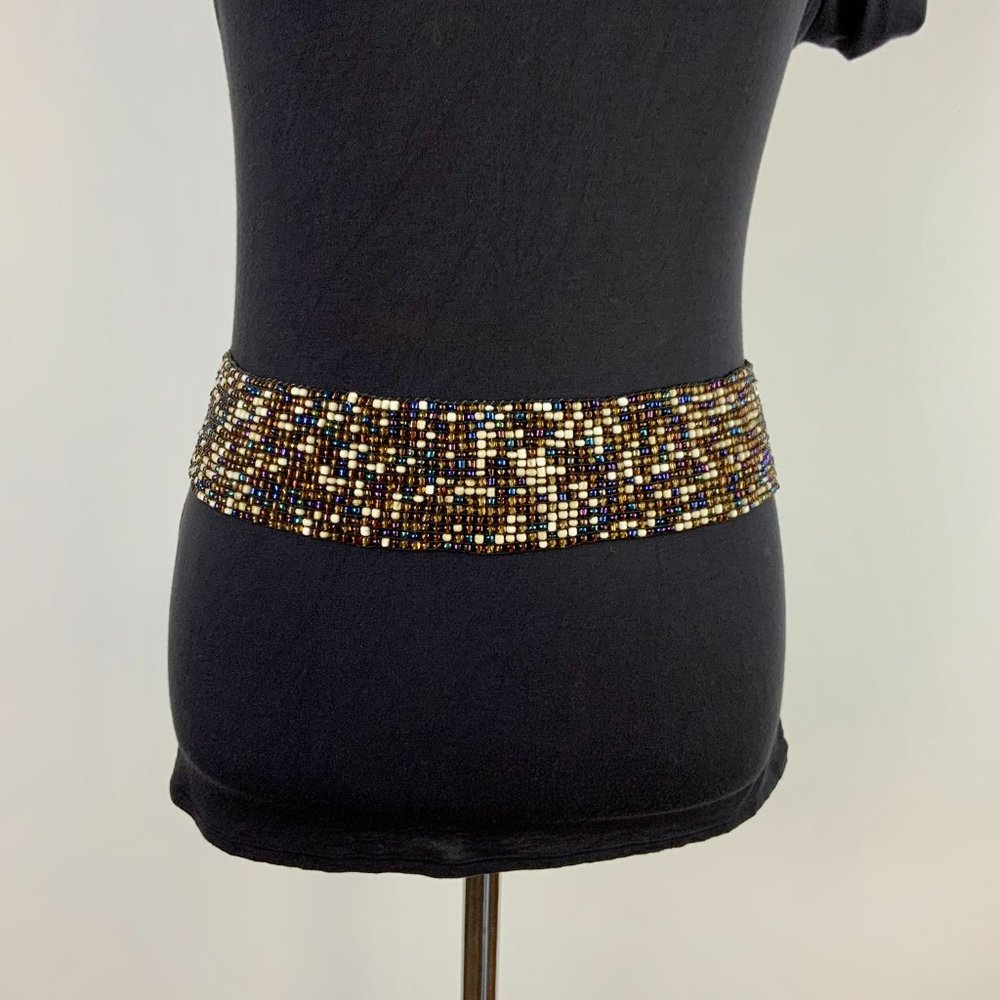 Multicolor Glass Beaded Handmade Stretch Belt Size Medium.